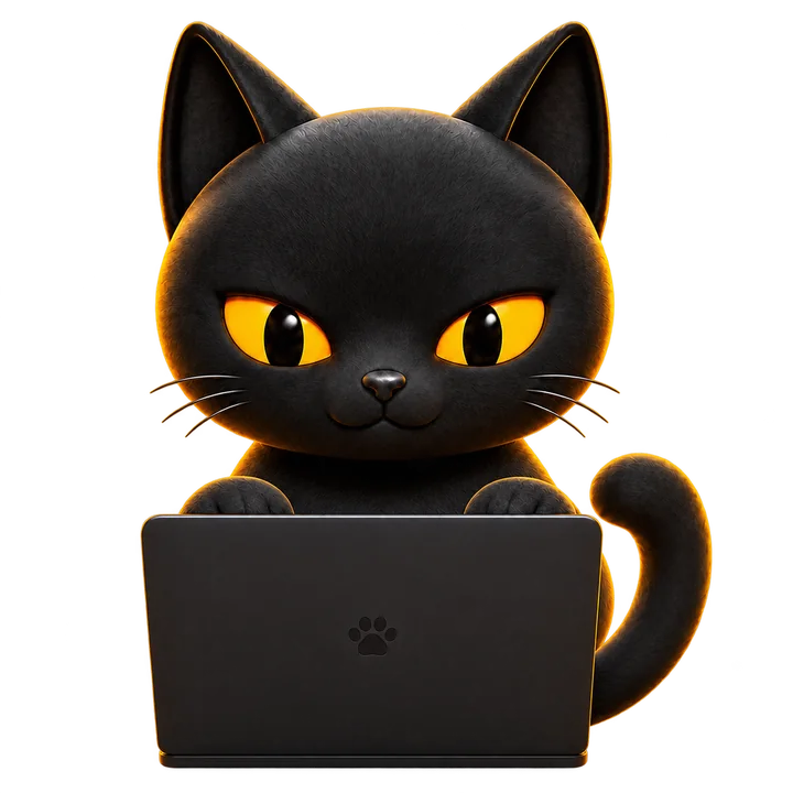 Kuuma bekerja di depan laptop